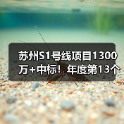 苏州S1号线项目1300万+中标！年度第13个轨道交通项目落地（图1）